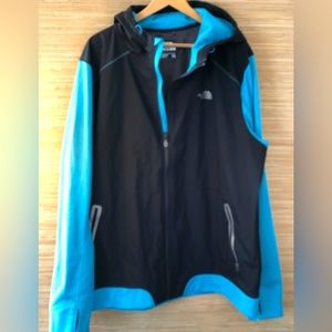 NWOT NORTH FACE szXXL men’s full zip jacket Blue and black Thumbhole sleeves